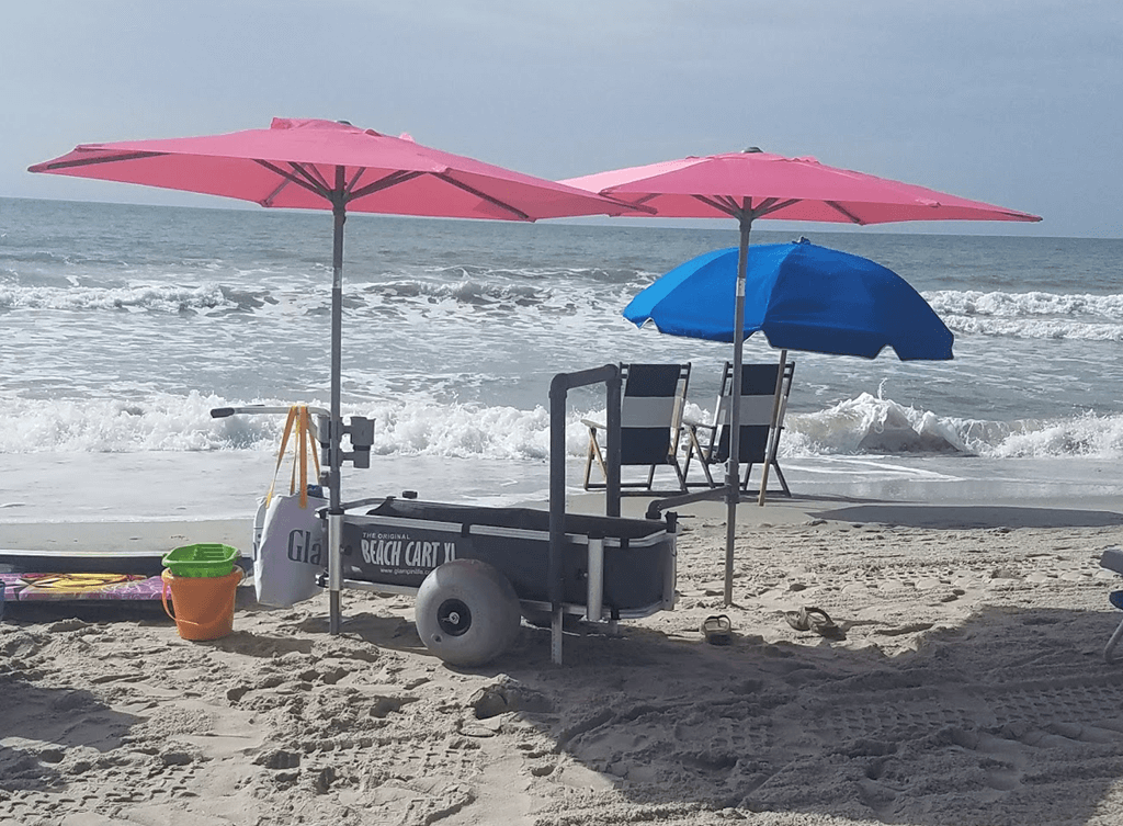 beach cart with umbrella