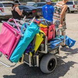 Beach Cart with 16in Balloon Wheels Loaded Down