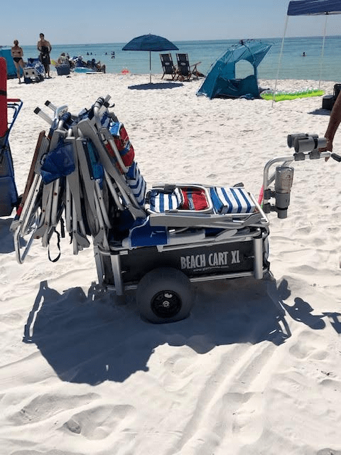 Cart with Stacked Chairs