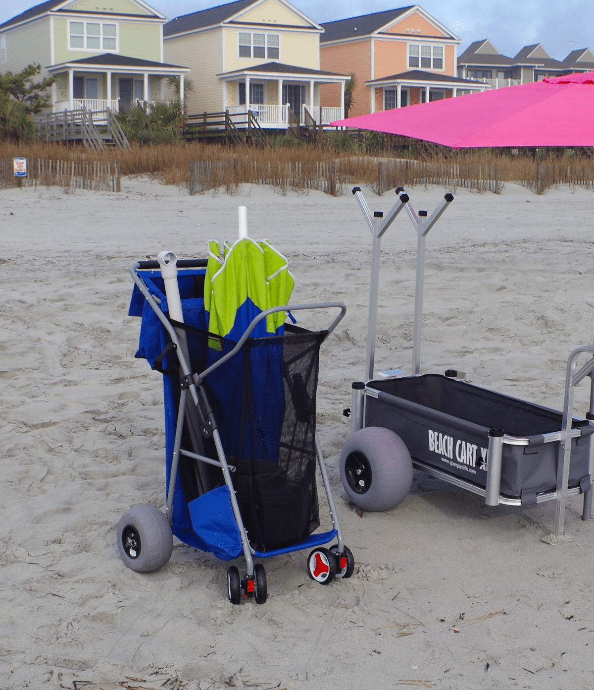 Folding Beach Cart Xl Large Balloon Wheels Chair Racks Rolls
