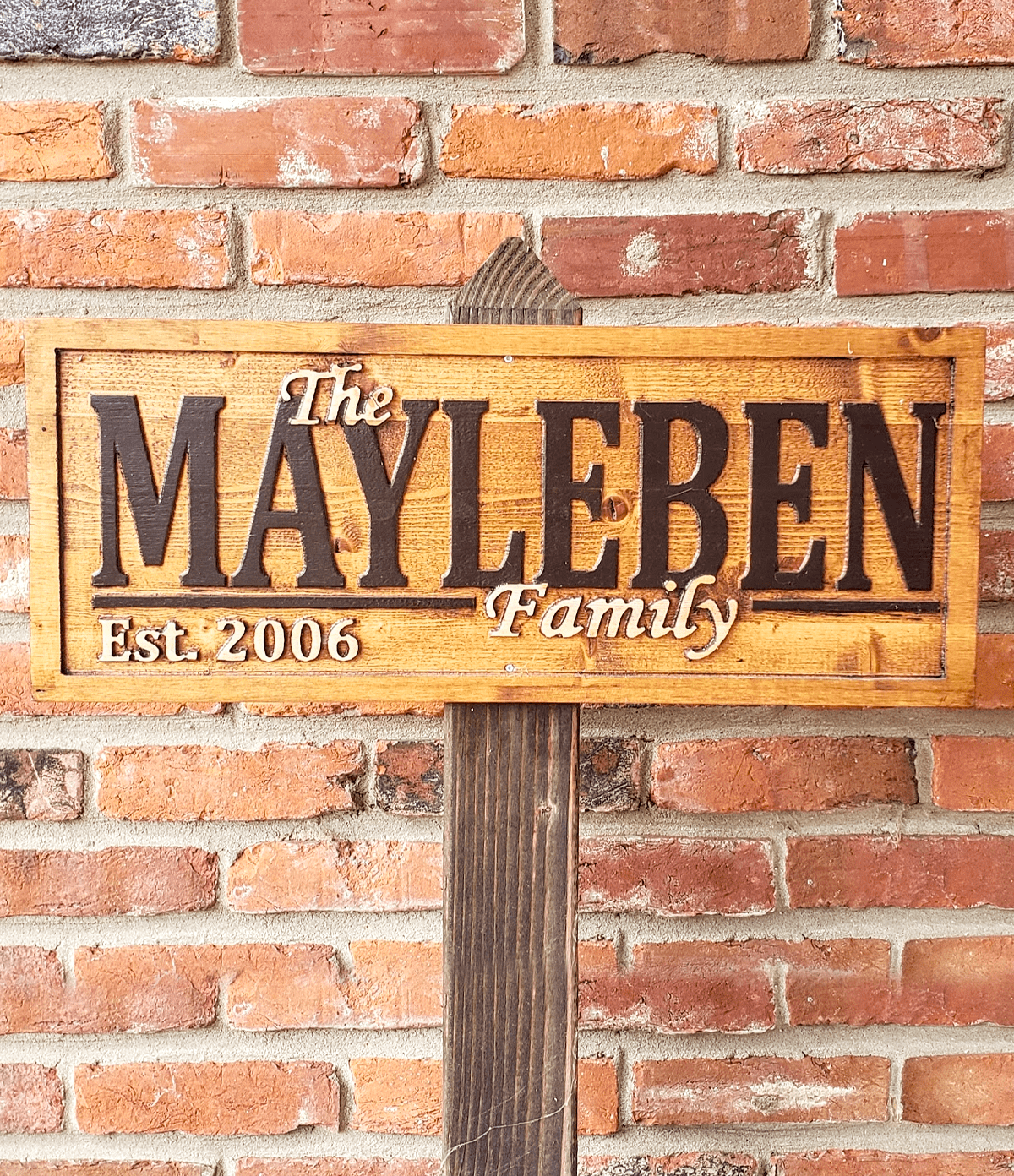 Rustic Wood Engraved Sign