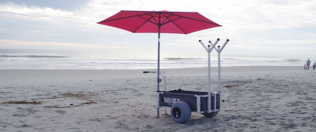 Beach Cart Xl With Balloon Wheels Chair Racks Umbrella Beach Cart Xl With Balloon
