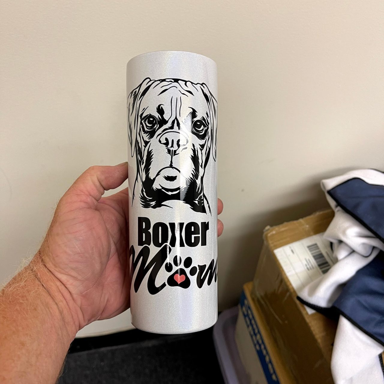 Personalized Boxer Mom Skinny 20oz Tumbler