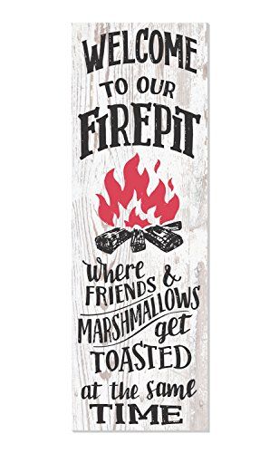 verticle firepit camping sign