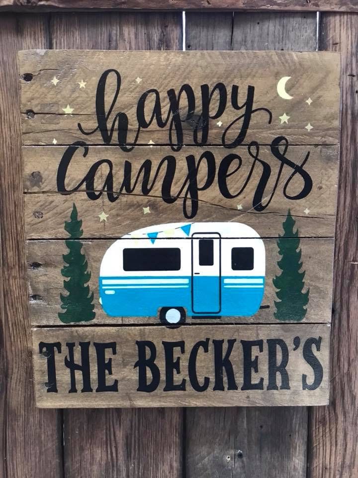 Custom Camping Sign Custom Family Name Sign Personalized RV Sign Glamping Sign
