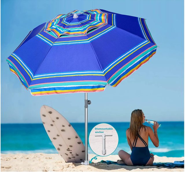 amsun beach umbrella with sand anchor