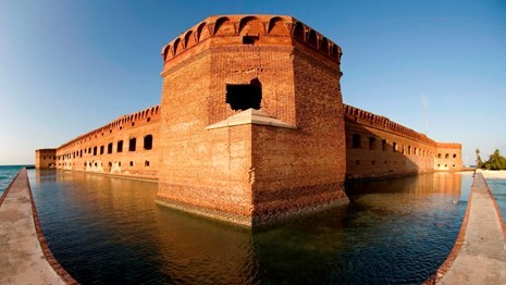 camp in the winter in the US dry tortugas