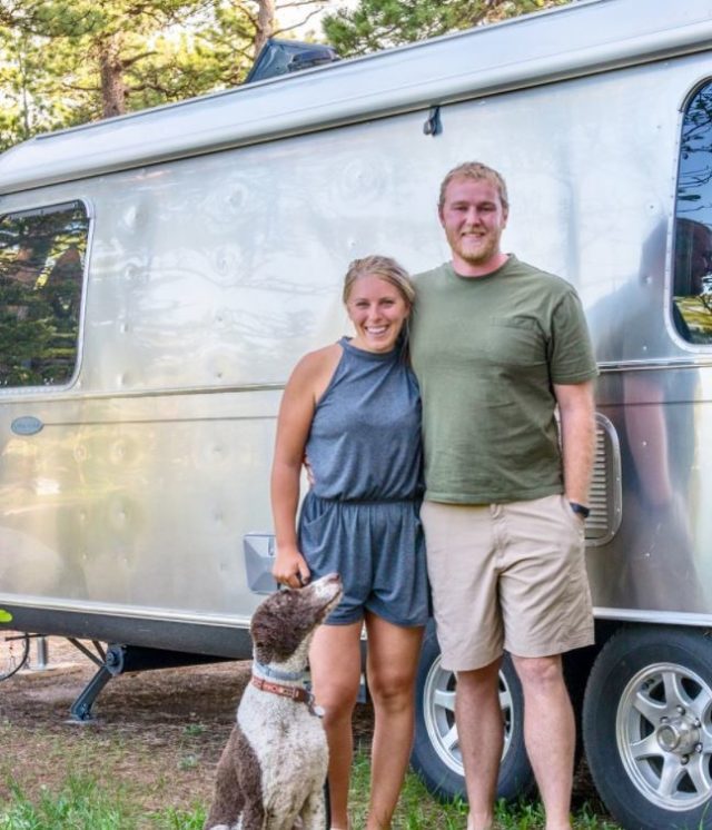 rv with dog family pic