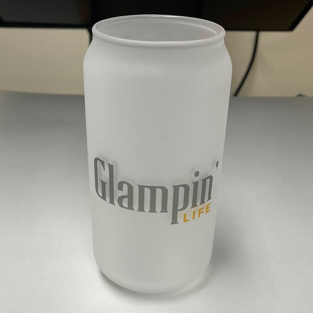 Glampin' Life Frosted Beer Can Glass