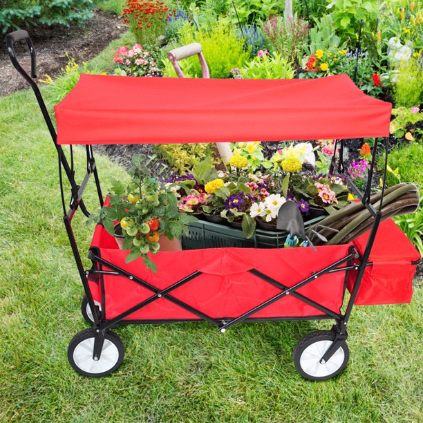 DIY beach cart flower wagon idea